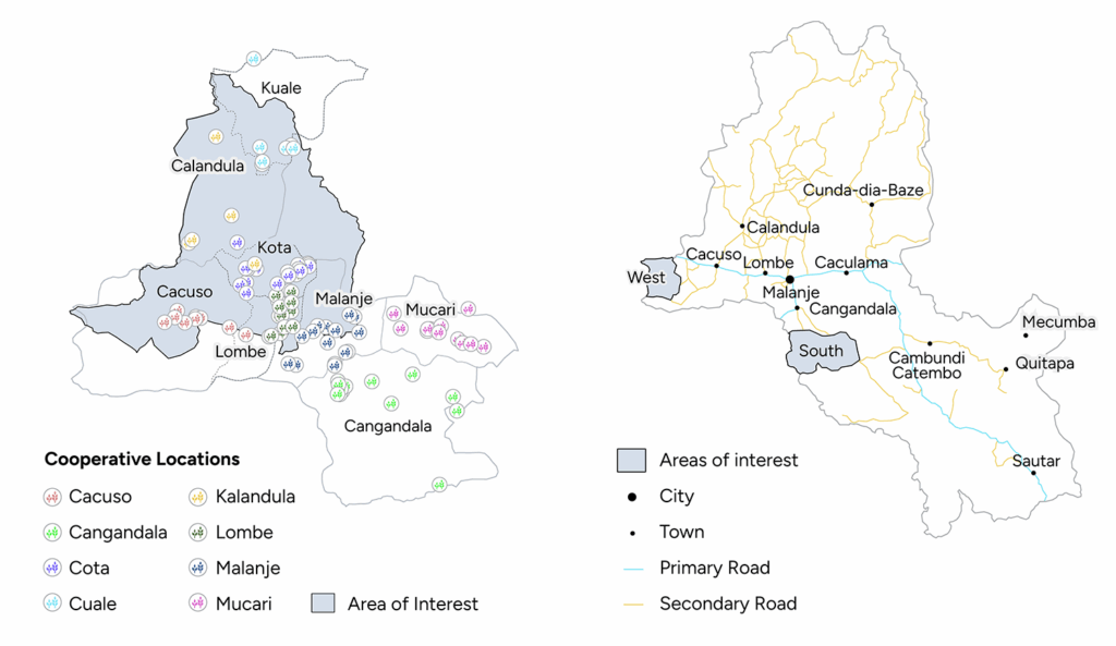 Areas in Malanje province for KAYA's agroforestry project